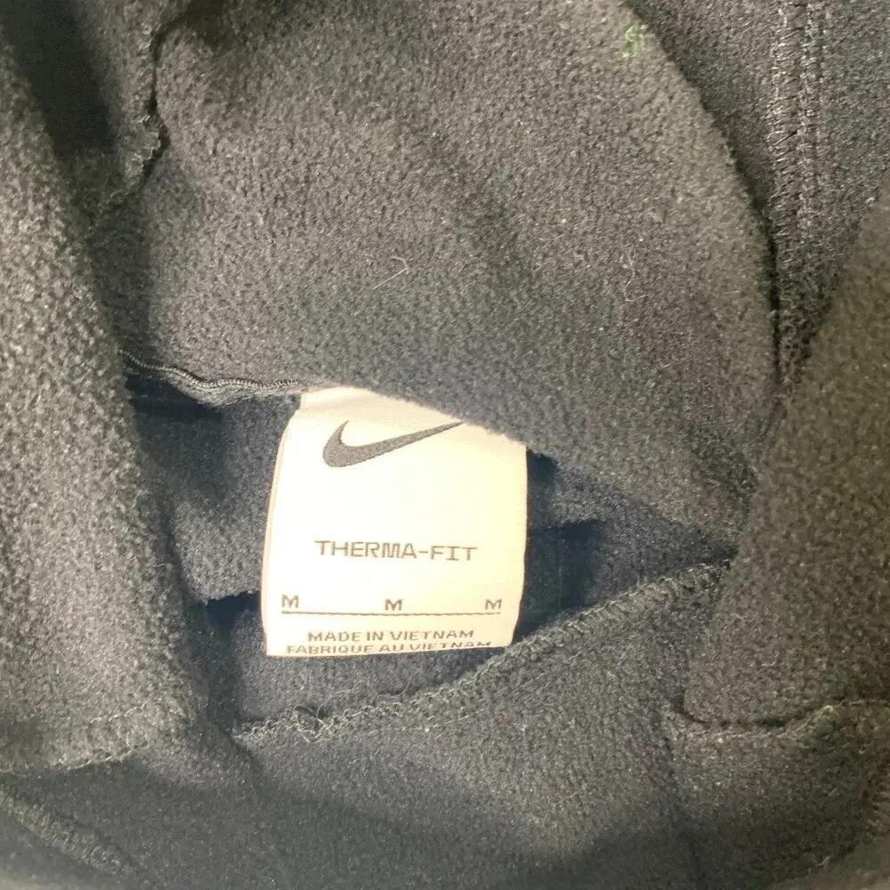 Nike Hoodie Mens Medium Black Therma Fit Pullover Swoosh Training Workout Pocket